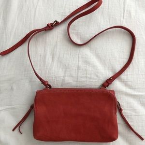 Madewell twin pouch crossbody bag red